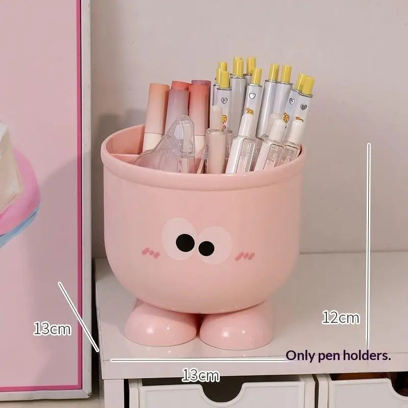 Creative Big Eyes Pencil Holder With Hook Table Stationery Storage Box Pen Holder Rack Student Children Girls Desk Organizer
