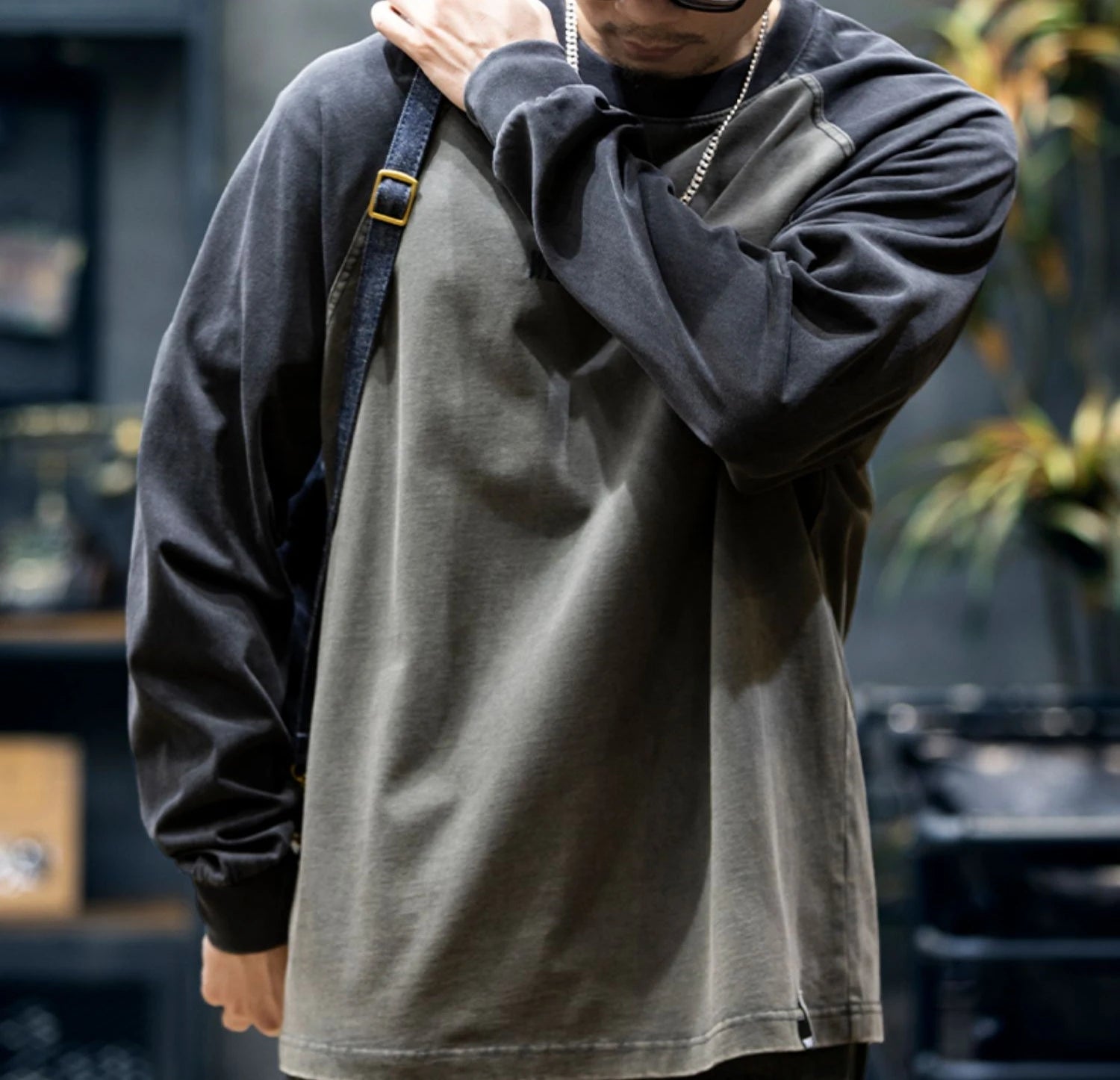 Spring Autumn High Quality Cotton Long Sleeve T Shirt Men Plus Size Patchwork Sweatshirt Korean Streetwear Fashion Sport Tops