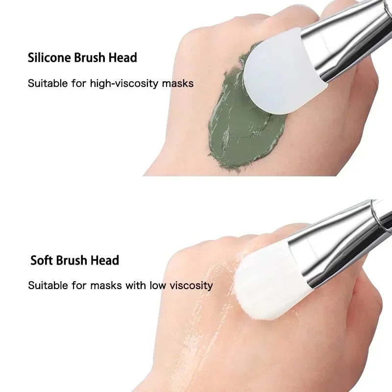 Dual-Use Silicone Facial Mask Brush with Soft Head And