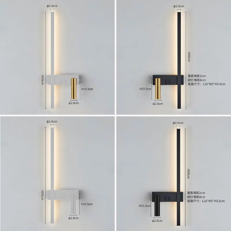 Wall Lamp Nordic Modern Black and White Minimalist Living