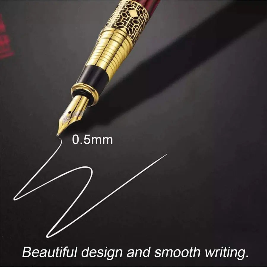 1-100Pcs/Set Retro Metal Fountain Pen Replaceable Ink Elegant Gift