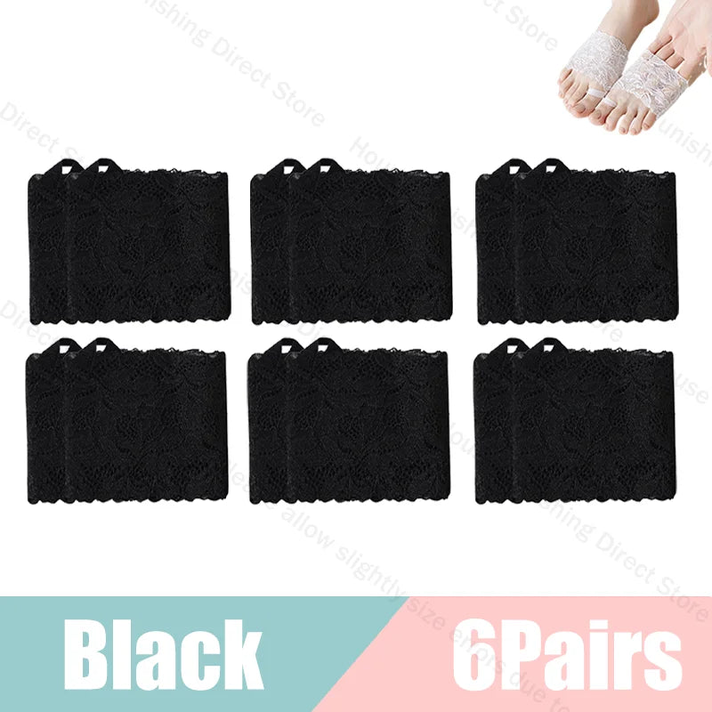 Summer Thin Lace Invisible Socks Split Toe Forefoot Socks for Women High Heel Slippers Shoes Breathable Lace Socks for Halloween