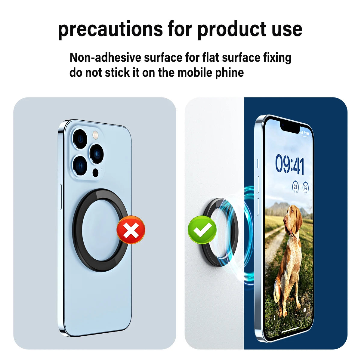 Magnetic Phone Holder For iPhone 15 14 13 12 Pro Max Magnet Ring Mount For Magsafe Smartphone Holder Stand for Wall Kitchen Car