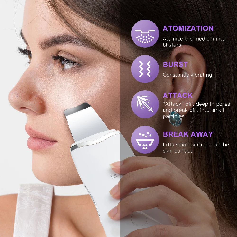 Facial Skin Scrubber Face Spatula Exfoliator Deep Cleansing Blackhead Remover Facial Lifting Cleaning Not Ultrasonic Skin Care