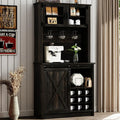 Farmhouse Coffee Bar Cabinet with Storage Kitchen Cabinets Wine