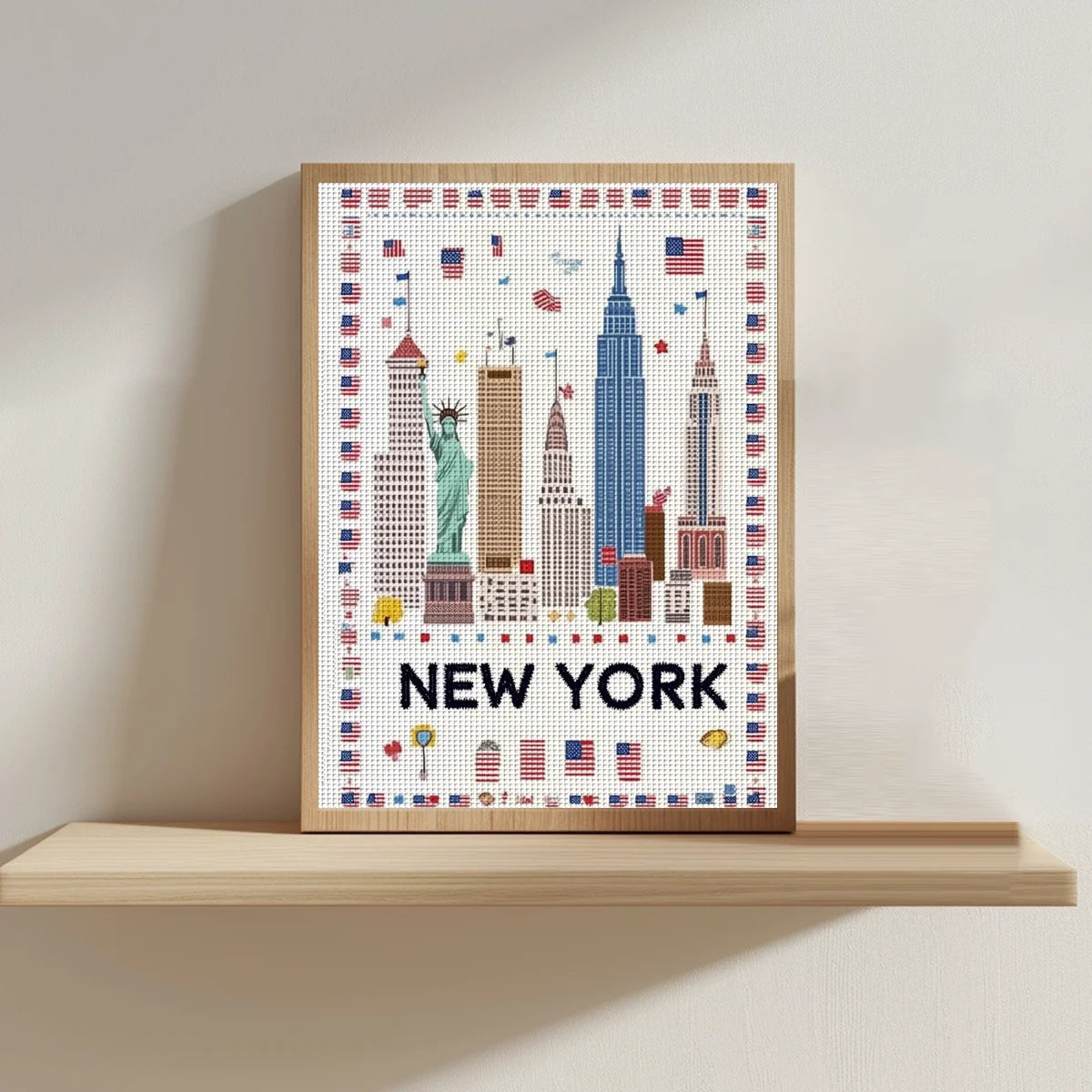 1pc 30X40CM/11.8*15.74inch New York stamped cross stitch kit DIY kit 11CT/14CT DIY Embroidered set DIY Cross-Stitch Set