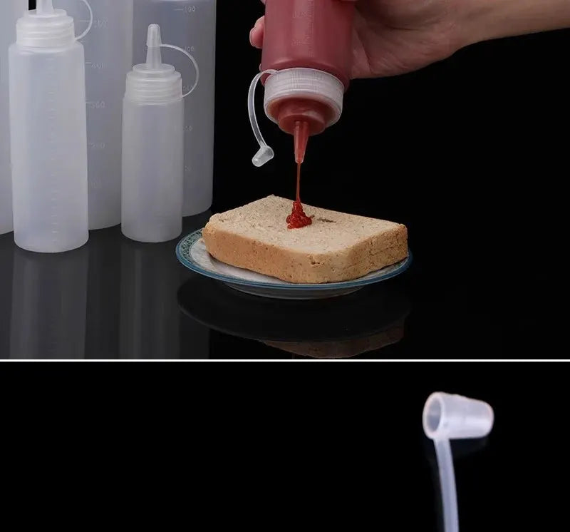Large Squeeze  Condiment Squeeze Bottles Hot Sauces Olive Oil Bottles Ketchup Mustard Dispensers Kitchen Accessories Gadgets
