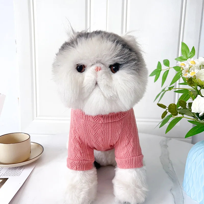 New Pet Sweater Winter Cat Dog Clothes Knitted Warm Cozy Jumper for Small Puppy Kitten Teddy Costume Outfit