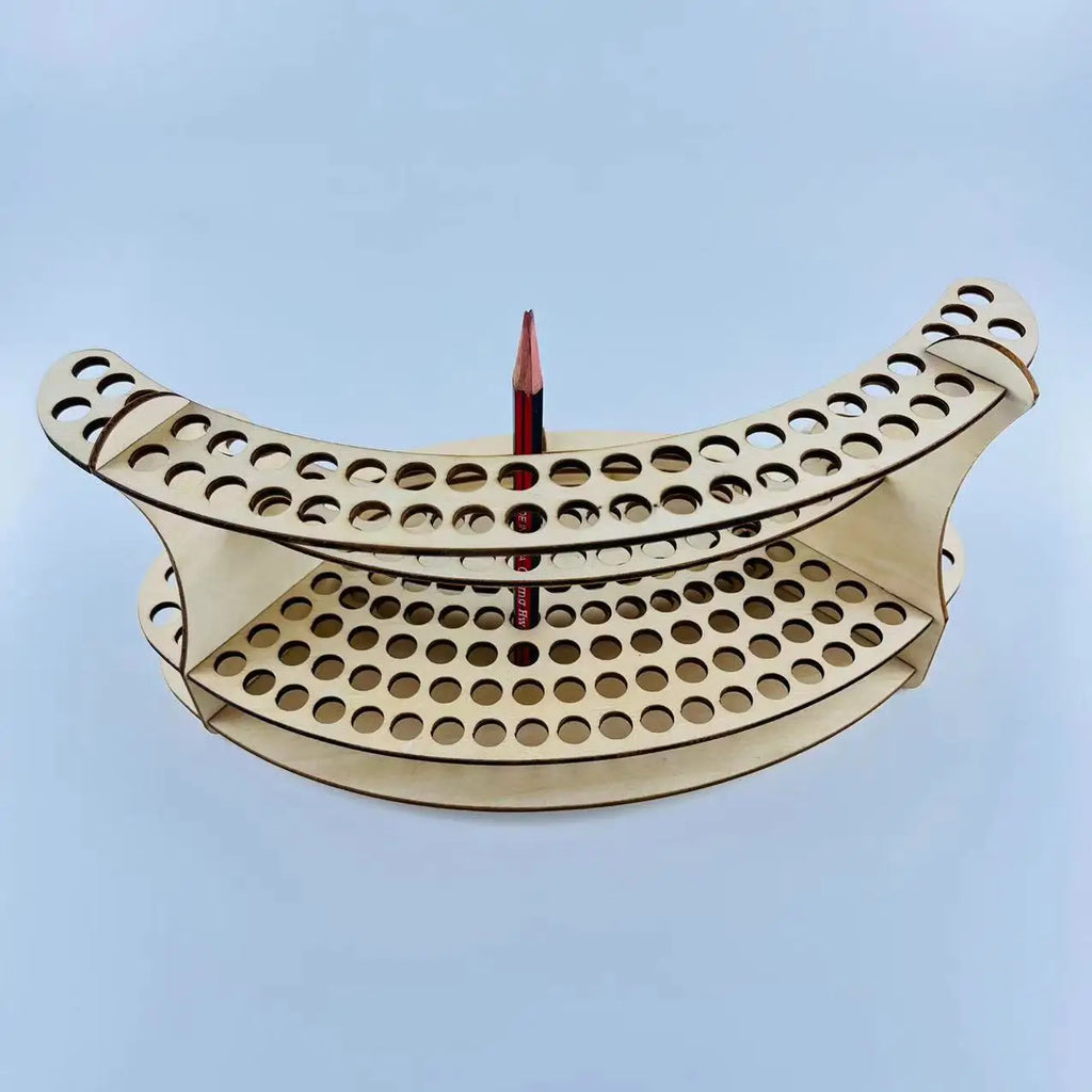 Paint Brush Holder Holes Wooden Paint Brush Holder Stand Desk Organizer Watercolor Brush Tray Rack for Pencils Paint Brushes