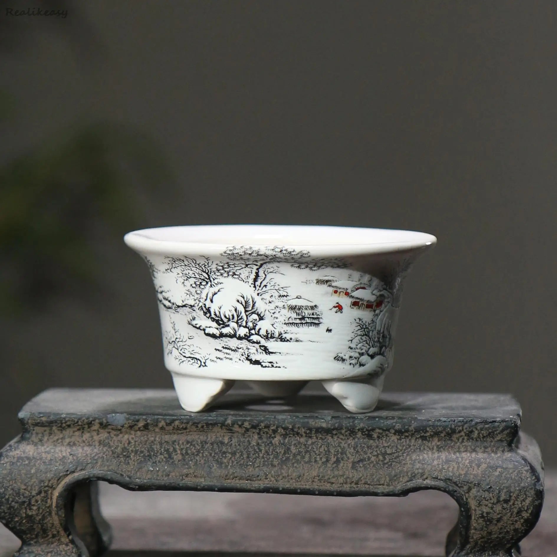 6Size Purple Sand Flower Pot Ceramic Bonsai Pot Handmade Succulent Flower Pot Chinese Landscape Flower Pot Home Decor LE302