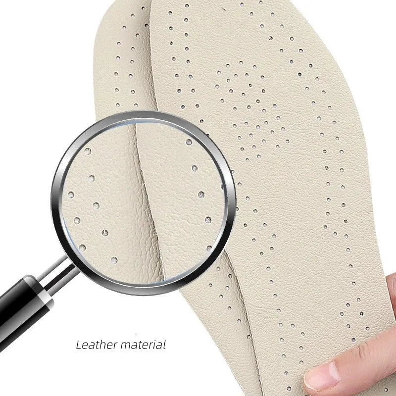 Orthopedic Insoles O-leg Double-sided Leather Shoe Insoles Men Women Cowhide Breathable Shock-absorbing And Pressure-relieving