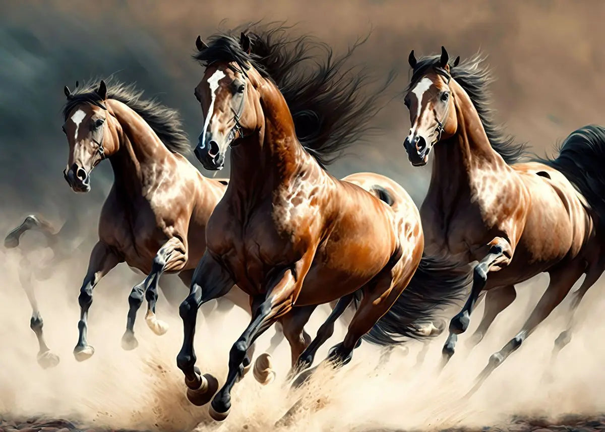 Handsome Horse Watercolor Painting Canvas Poster Animals Wall Art Pictures for Living Room Bedroom Playroom Modern Home Decor