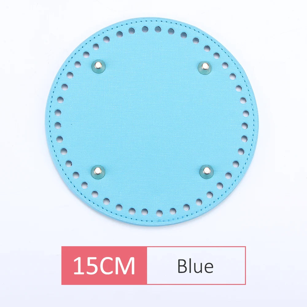 QJH 1 Pcs PU Leather Oval/Round Long Knitting Crochet Bags Bottom for Thick Yarn DIY Weaving Supplies Home Decor Purse Making