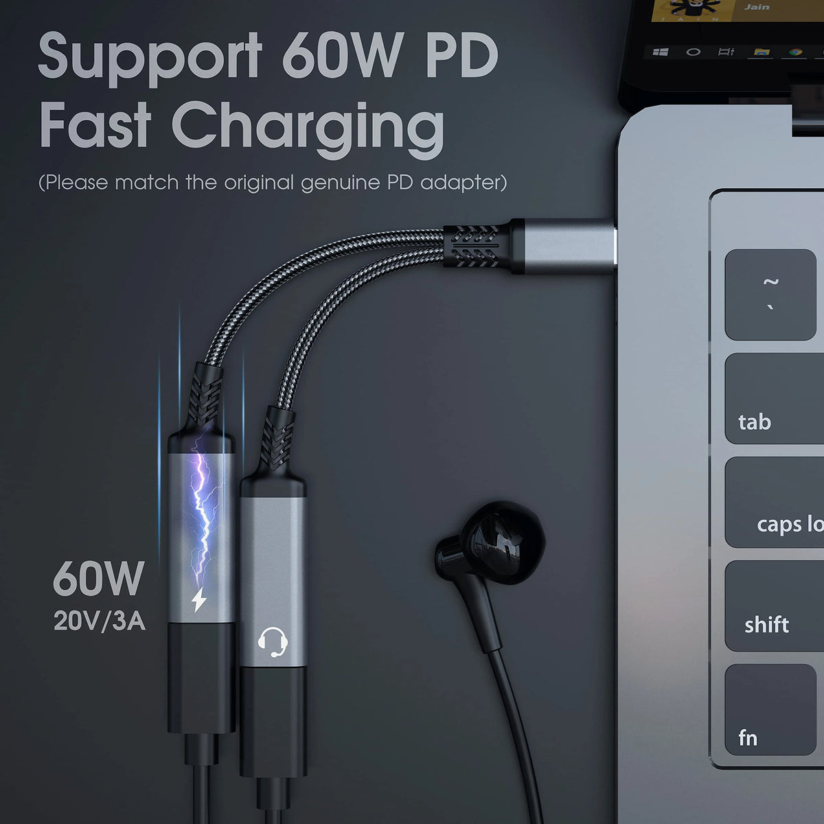 OTG 2 IN 1 USB C Splitter to Dual