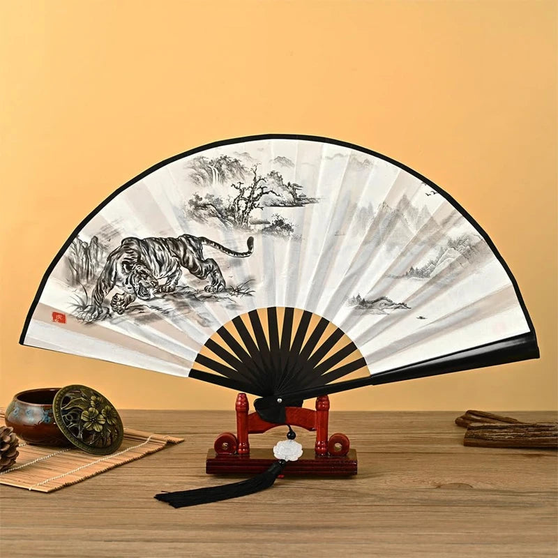 With Tassel Art Craft Style Foldable Hand Fan Portable Folding Fan Wedding Party Photo Props Guest Gifts Home Decor Craft