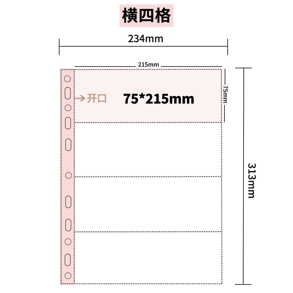 10Pcs A4 Double Sided Photo Sleeves Pages -Thick Clear Photo Album Inserts For Trading Cards, Postcards, Polaroids, Laser Ticket