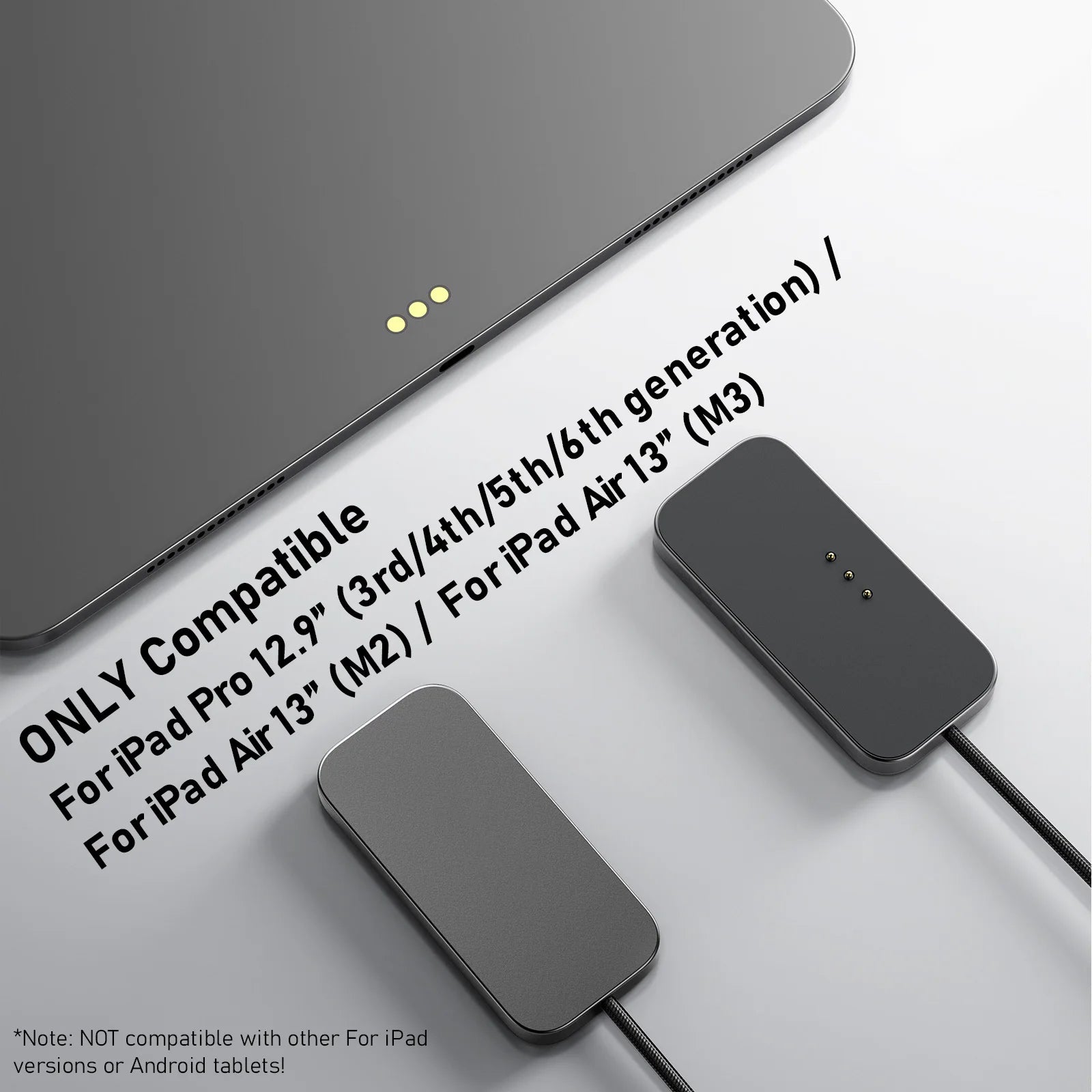 For iPad Pro Magnetic Wireless Charger Aluminum Alloy Fast Charging Smart Chargers With 2m Cord For iPad Pro 13"/11"/12.9"/10.9"