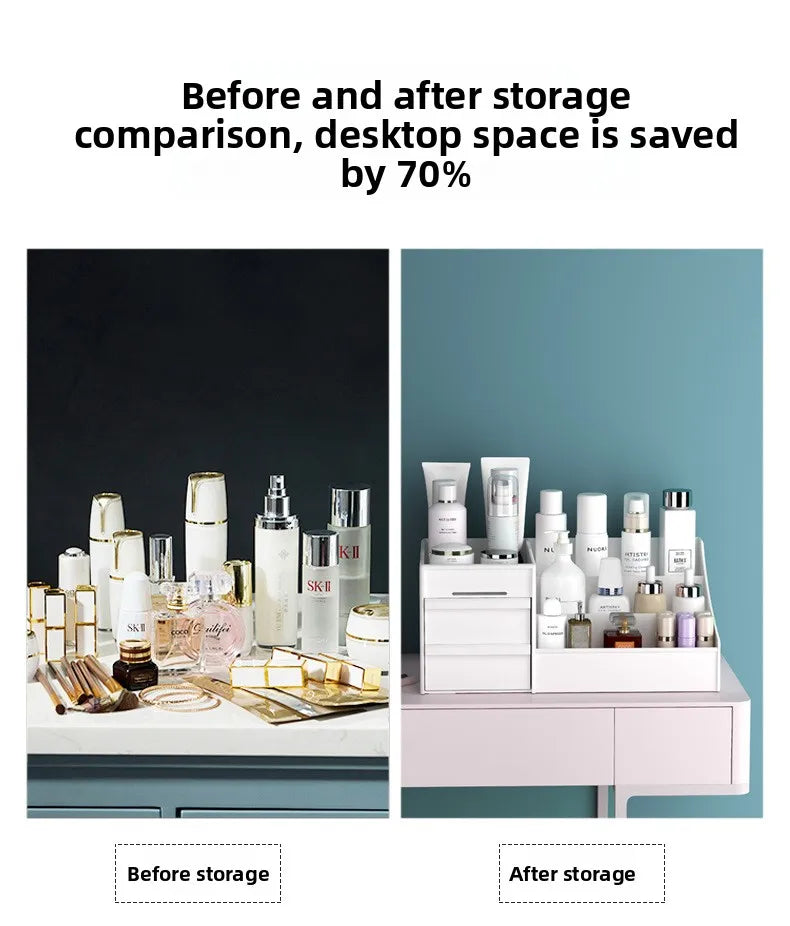 Plastic Drawer Style Makeup Storage Organizer Cosmetic Storage Box Classification Rack Bathroom Bedroom Desk Organizer