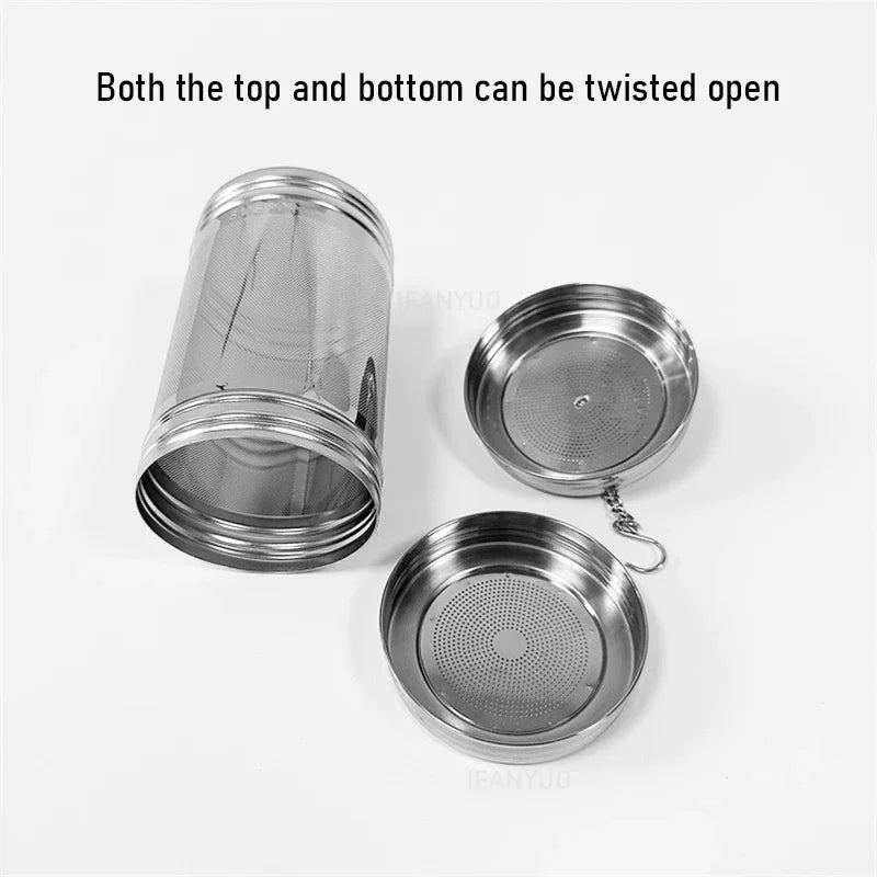 Fine Mesh Filter Tea Infuser Cylindrical 304 Stainless Steel Threaded Connection Teapot Strainer Spice Herb Kitchen Accessories