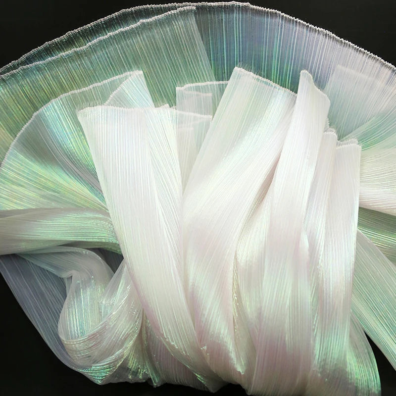 Accordion Soft Pleated Texture Fold Organza Fabric Wedding Bouquet Decoration Stage Background Designer DIY Sewing Fabric