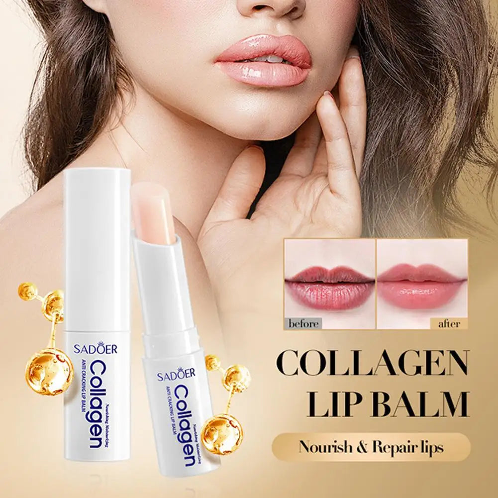 SADOER 5/10/15PCS Collagen Lip Balm Lasting Moisturizing Anti Wrinkles Hydrating Lipstick Lips Skin Care Products