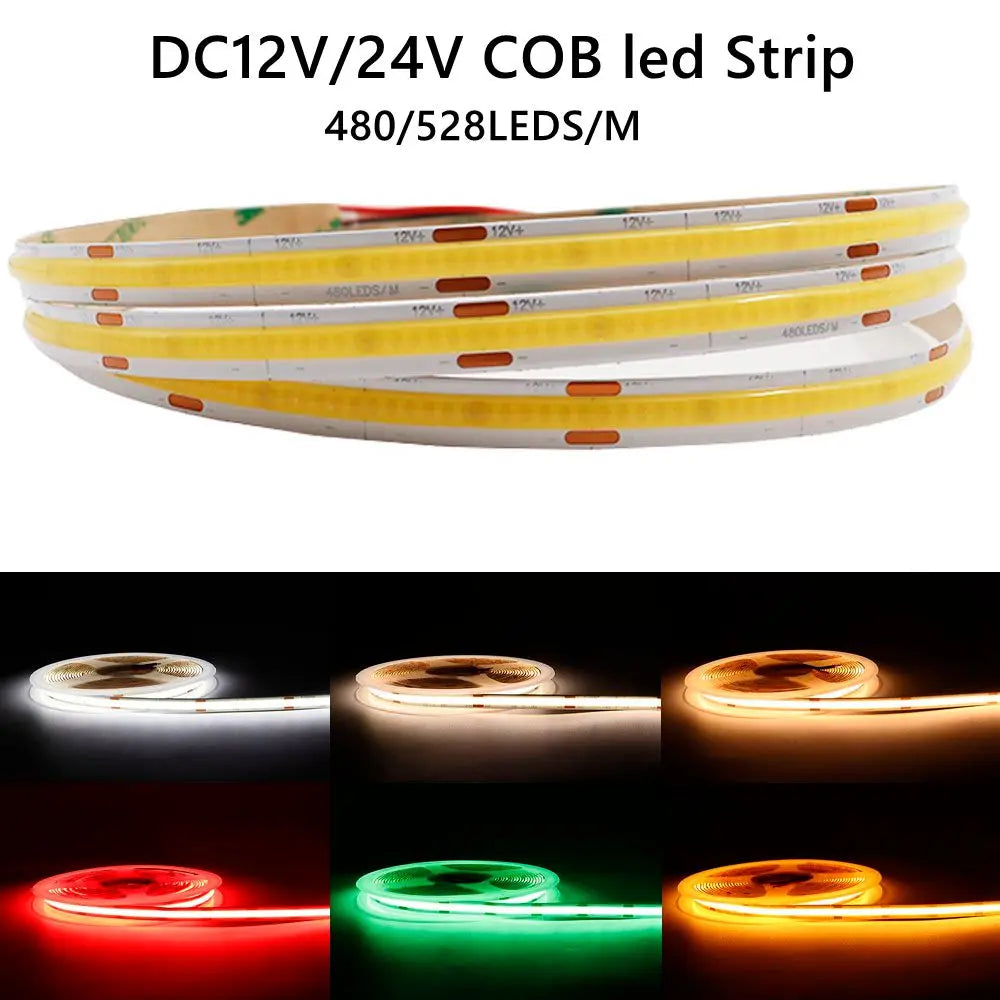 COB LED Strip Light High Density Flexible FOB COB