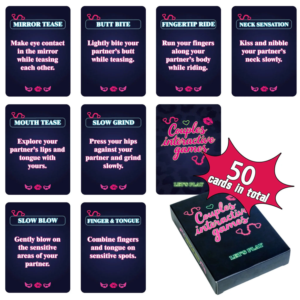50pcs Interactive Fun Couple Game Cards Sexy Board Game for Female Friends Gathering Entertainment