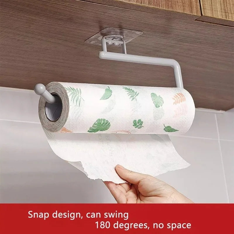 Kitchen Paper Roll Holder Cabinet Rag Hanging Holder Towel Hanger Toilet Paper Holders Rack Bar Shelf Tissue Holder