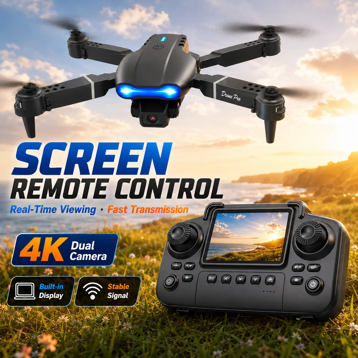 RC Quadcopter Brushless Motor One Key Takeoff Landing Return
