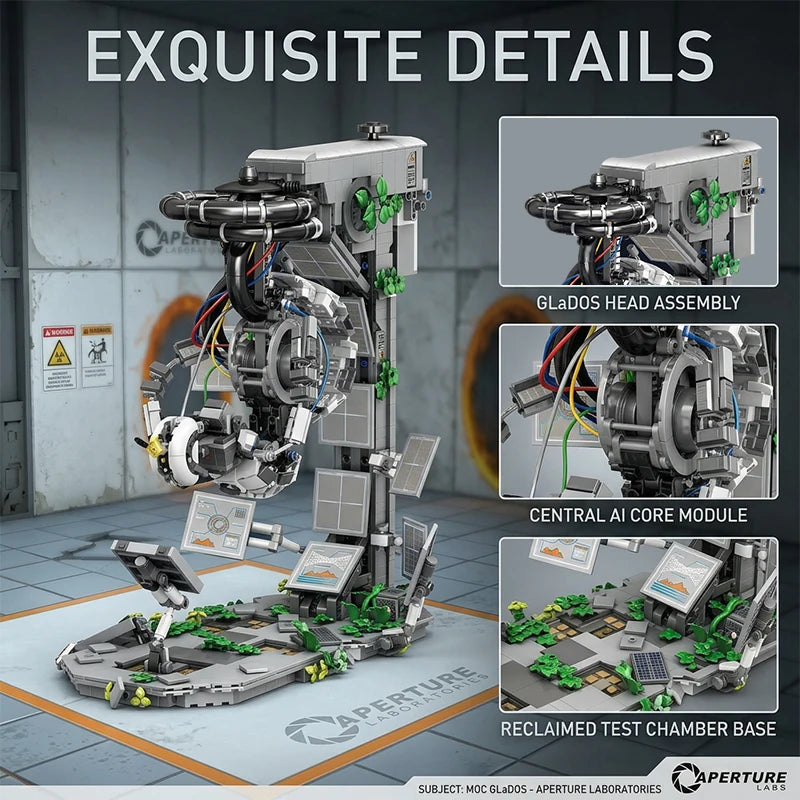 GLaDOS Portal 2 with LED Motor Building Blocks Decrypt