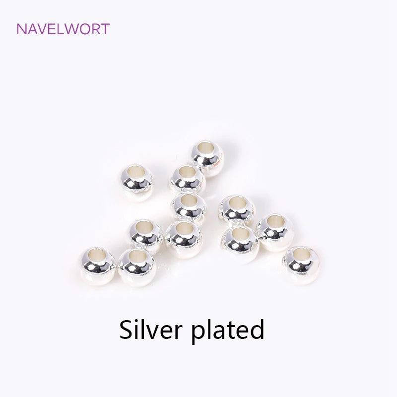 2/2.5/3/4/5/6mm 18K Gold Plated Loose Beads Brass Round Spacer