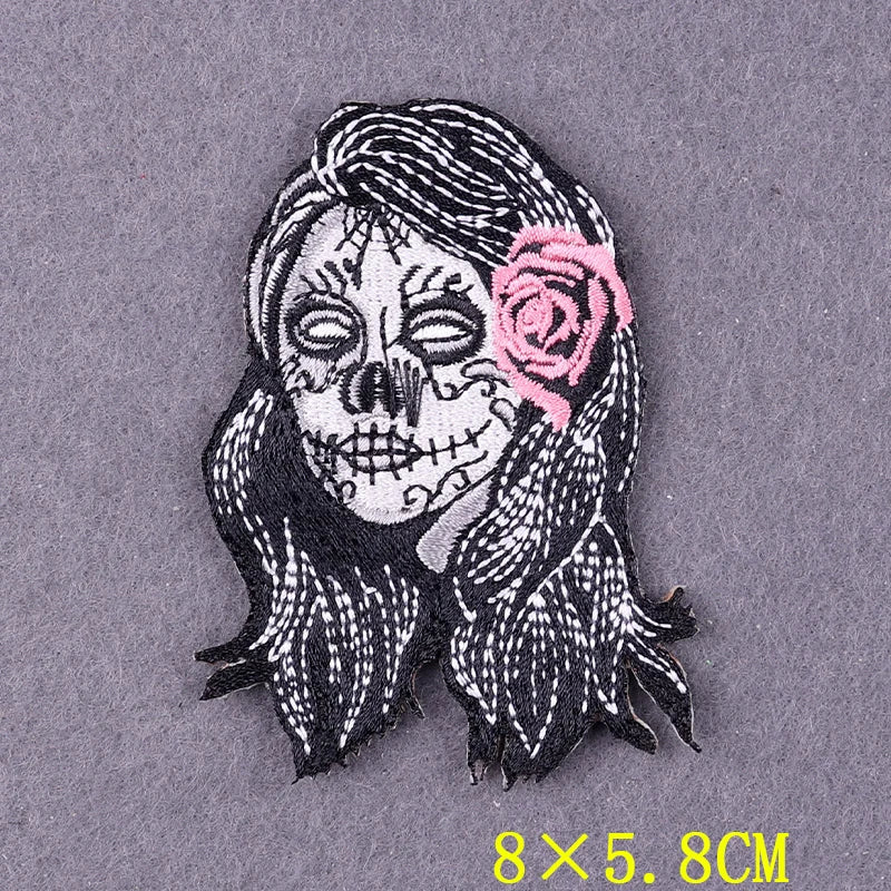 Devil Patch Iron On Patches For Clothing Thermoadhesive Patches On Clothes DIY Gothic Embroidery Patch Stripe Badges On Backpack