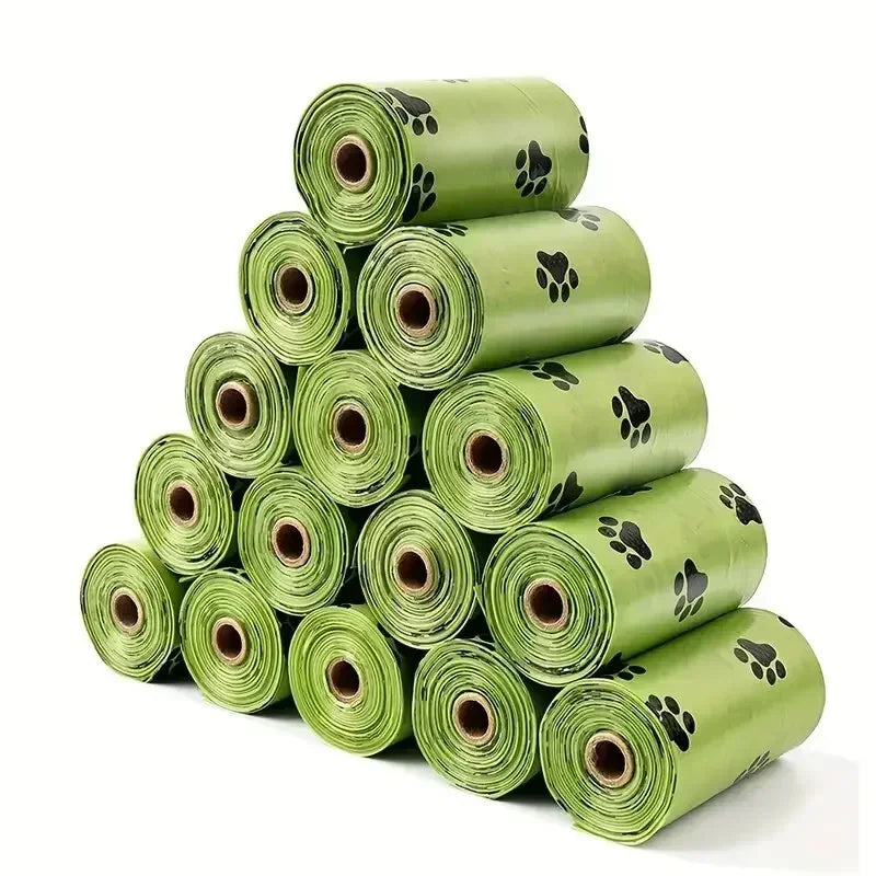 New Pet Biodegradable Trash Bag Dog Poop Bags Bulk Biobase Scented Poo Bag Degradable Cat Waste Bags Dog Poop Dispenser Gifts