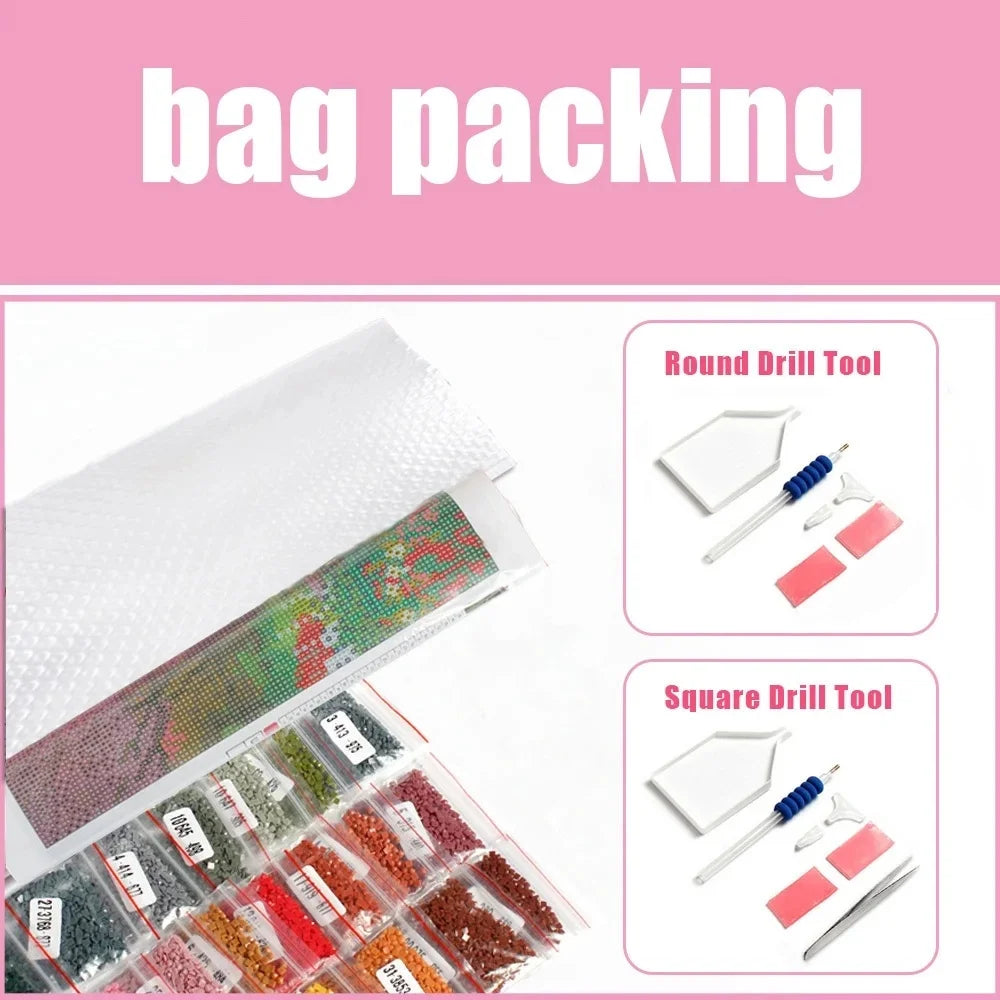Huacan 5D DIY Diamond Painting Portrait Grandma Kits Full Drill Embroidery Old Lady Rhinestone Pictures Mosaic Animal Home Decor