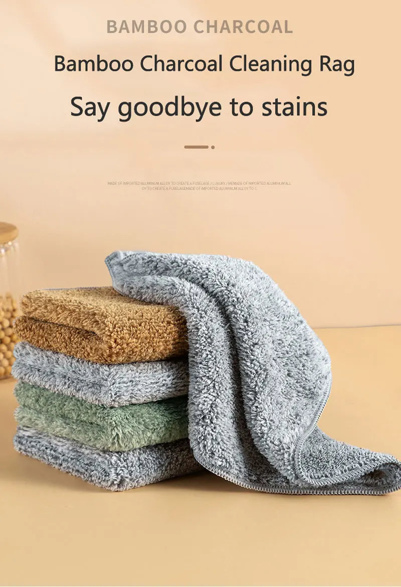 Microfiber Kitchen Towel Set Bamboo Fier Towels for Kitchen Napkin Soft Dish Cloth Absorbent Cleaning Cloth Rags1/2/4/5Pcs