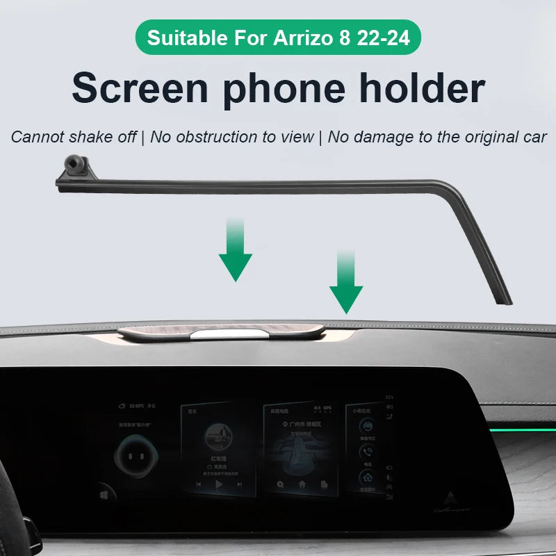 Car Phone Holder For Chery Arrizo 8 2022-2024 Car Screen Phone Holder Wireless Charger Navigation Modification Interior