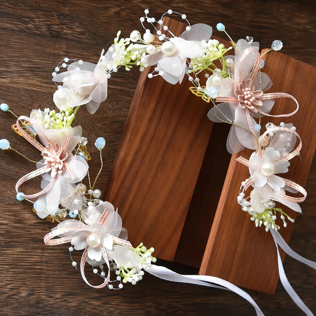 Forest Fairy Style Delicate Children's Day Wreath Kids Girl Daughter's Birthday New Year Gift Favors Wedding Headdress