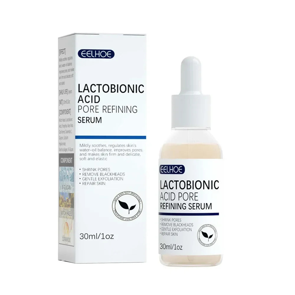 EELHOE Lactobionic Acid Pore Shrink Face Serum Skin Repair Clean Blackheads Acne Skin Care Lasting Moisturizing Korean Cosmetic