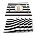 Stripes Black White Simple Pattern Table Mat Kitchen Decoration Placemat Table  For Wedding Dining Accessories Table Mat