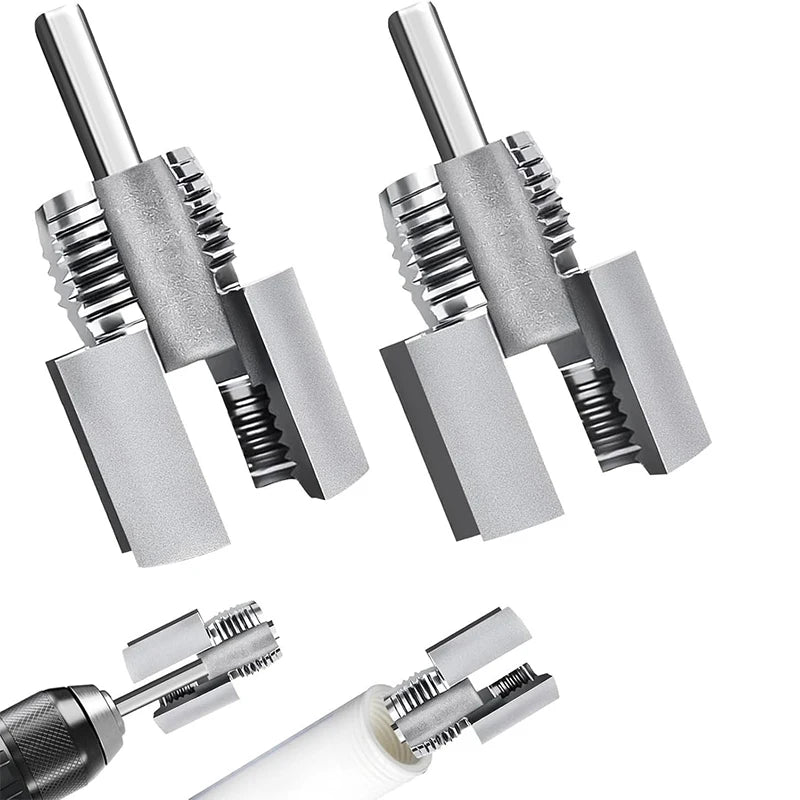 Pipe End Threading & Opening Tool - Handheld for 1/2" & 3/4" PPR/PVC, Creates Threads for Fittings & Opens Path for Wires/Cables