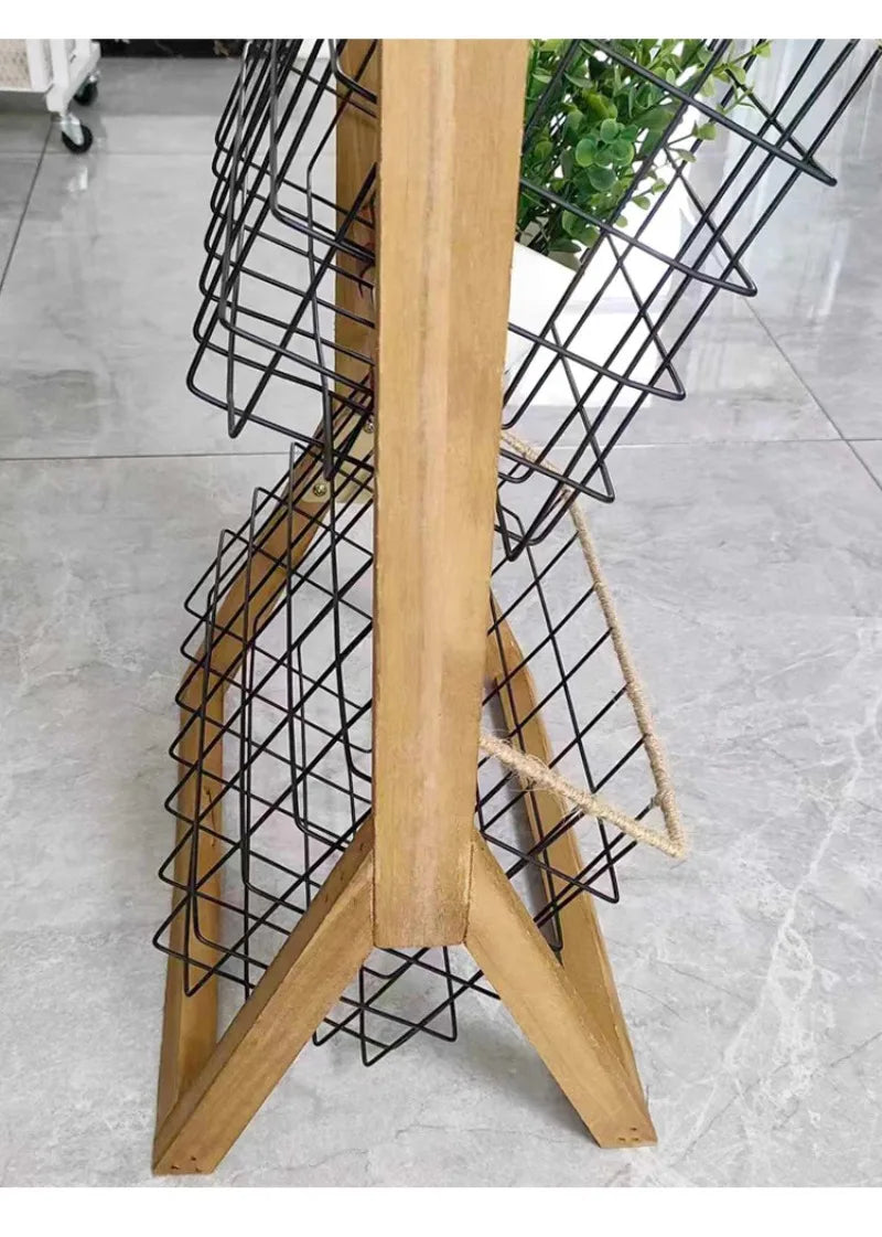 Home Floor Simple Storage Rack Household Living Room Kitchen Multi-functional Storage Shelves Metal Storage Shelves Snack Toys