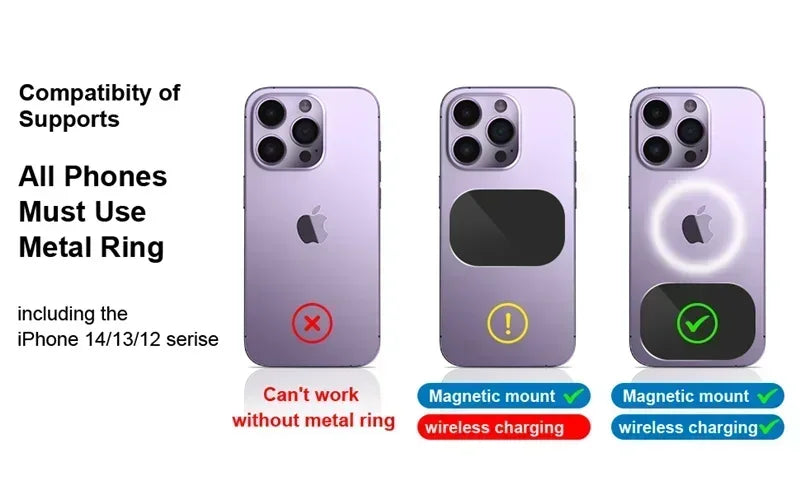 Car Magnetic Wireless Charger Adjustable Mobile Phone Holder for iPhone 15 14 13 12 Pro Max Fast Charging Easy Paste Mount Stand