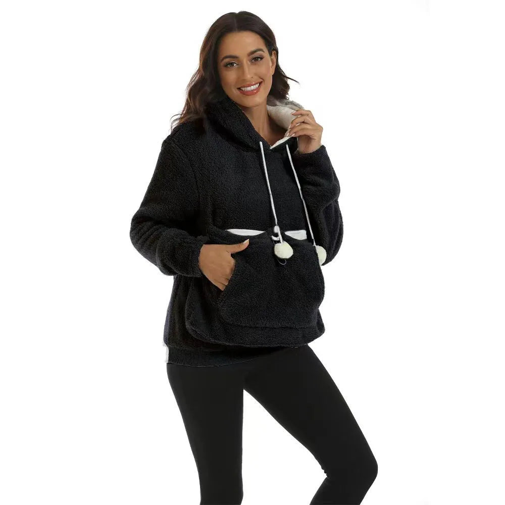 Cat Lovers Unisex Hooded Sweatshirt 2025 Autumn Cuddle Pouch Kangaroo Pet Pocket Pullover Paw Design Comfortable Dropshipping
