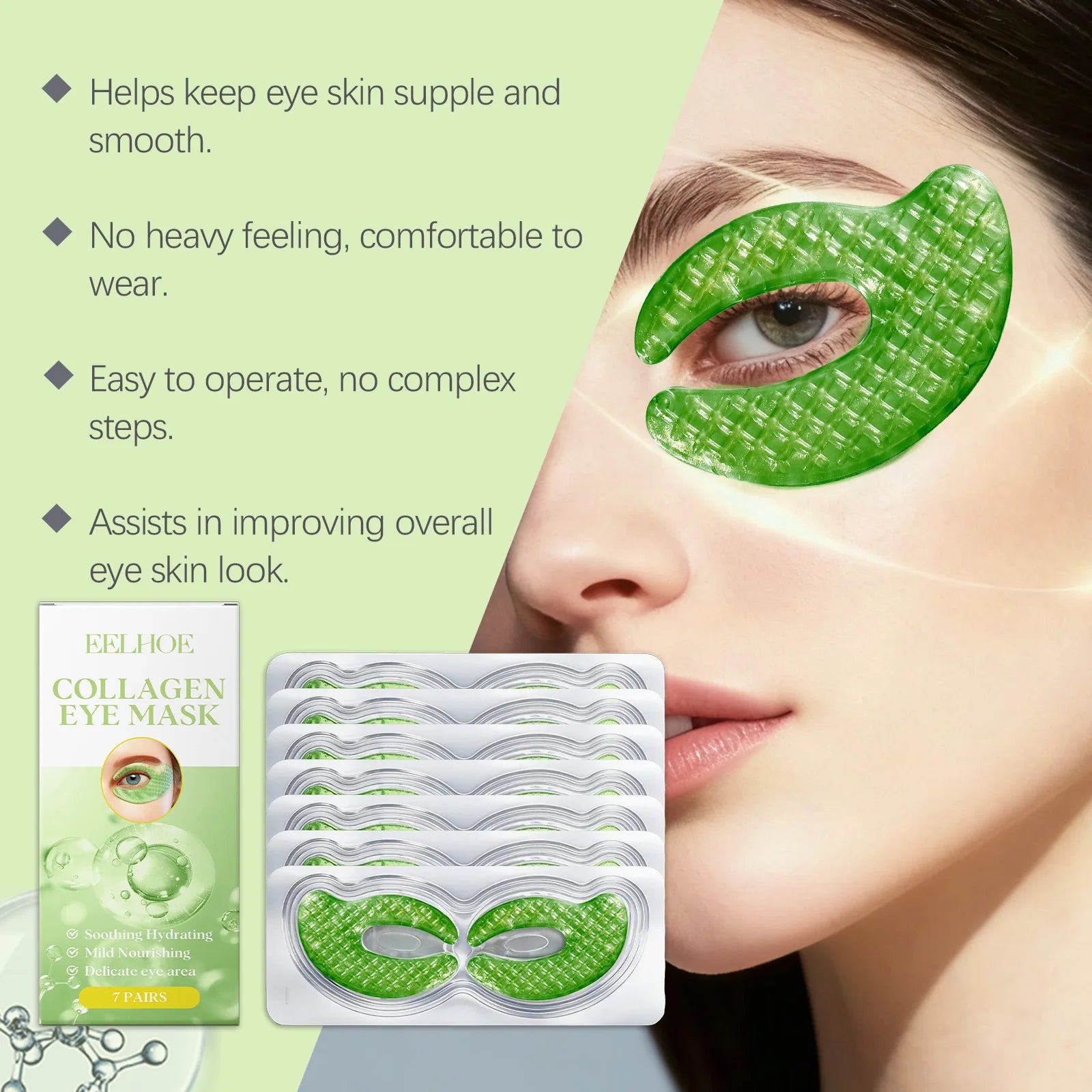 Collagen Eye Mask Patches Moisturizing Firming Anti Dark Circles Remove Eye Bags Eyes Care Gel Masks Pads Eyes Skin Care