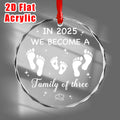 1pc Acrylic Christmas Ornament With Ribbon,Hanging Keepsake Decor For Christmas Tree,Gift For Parents Celebrate First Christmas
