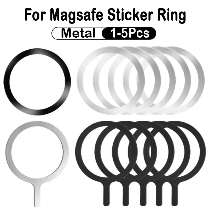 10/5/1PCS Thin Magnetic Metal Plate Ring For Magsafe Wireless Charger Iron Sheet Sticker Magnet Car Phone Holder Universal