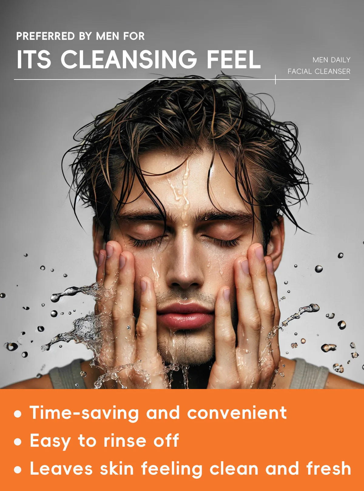 LAIKOU Men's Facial Cleanser, Moisturizing, Men's Skin Care, Oil Control, Blackhead Remover, Cosmetics, Deep Nourishment