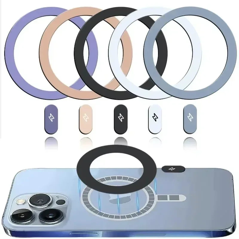 1-5Pcs Universal Metal Plate Ring for Magsafe Magnetic Wireless Charger Iron Sheet Sticker Car Phone Holder for IPhone 14 15 16