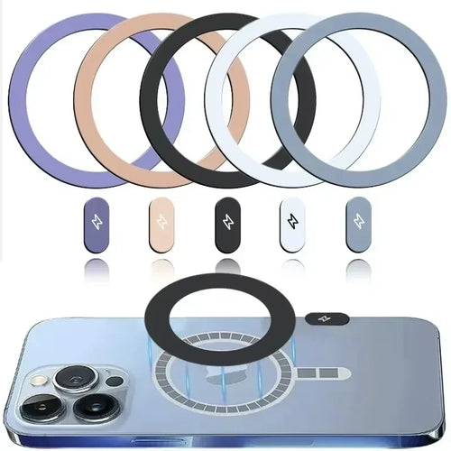 1-5Pcs Universal Metal Plate Ring for Magsafe Magnetic Wireless Charger Iron Sheet Sticker Car Phone Holder for IPhone 14 15 16