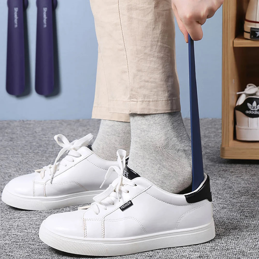 34CM Household Black Shoe Horn With Magnetic Attraction Shoe Lift School Convenient Shoe Cover Machine Household Wear Shoes Tool